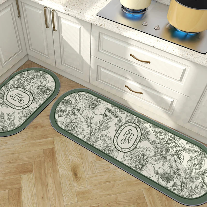 Kitchen Rug Cushioned Anti Fatigue Absorbent  Anti Slip Rug