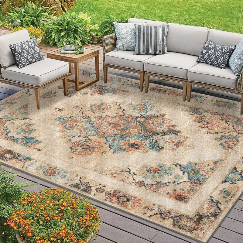 Retro Persian Carpet Large Area Outdoor Balcony American Style Rug