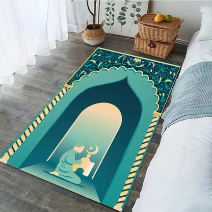 Religious Carpet Turkish Prayer Rug Ramadan for Woman Personalize Mat