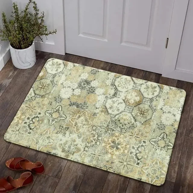 Floral Boho Floor Door Mat Non Slip Bathroom Kitchen Area Rug