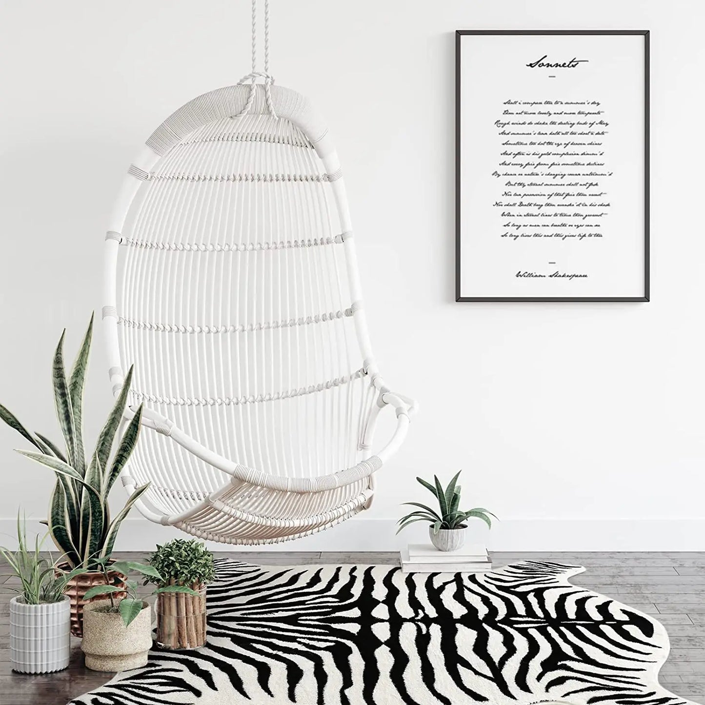 NOAHAS Zebra Print Rug Faux Fur Hide Rugs for Living Room Bedroom