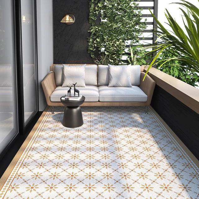 Large-area Outdoor Balcony Rug PVC Leather Oil-proof and Non-slip Rug