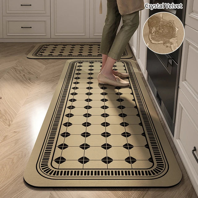 Printed Anti-Slip Kitchen Long Rug Kitchen Water Absorbent Floor Mat