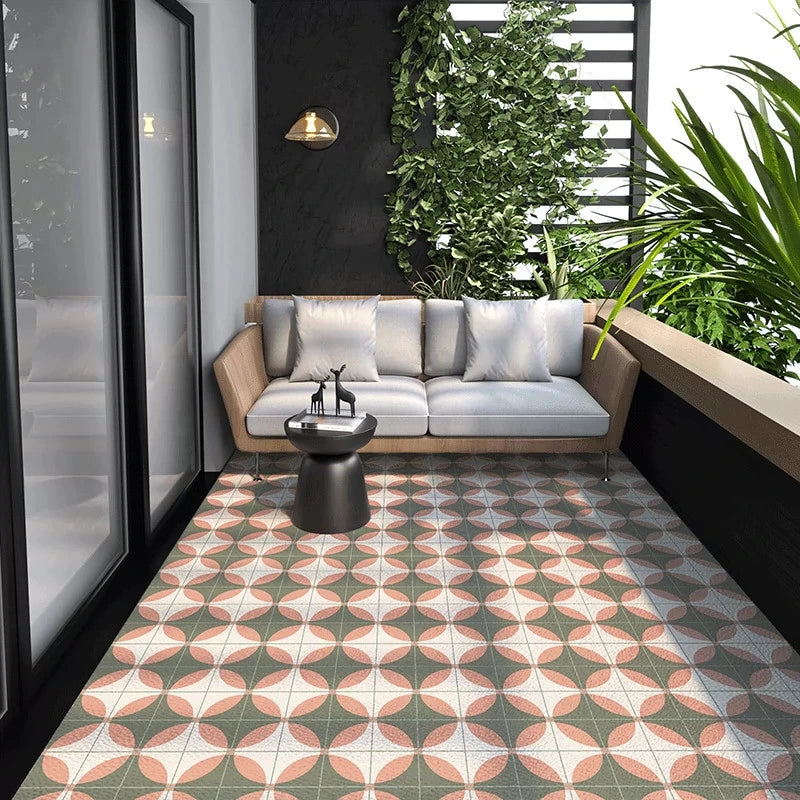 Large-area Outdoor Balcony Rug PVC Leather Oil-proof and Non-slip Rug