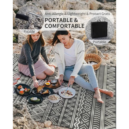 Outdoor Waterproof Round Reversible Patio Rug