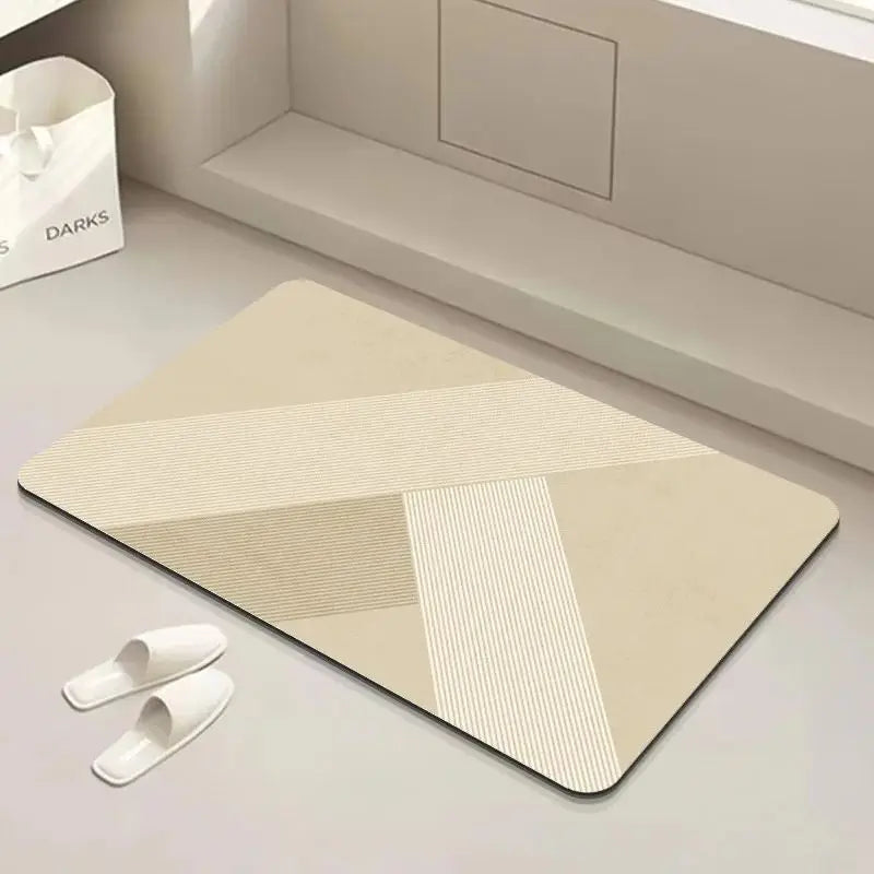 Geometric Diatomite Non-Slip Super Absorbent Bathroom Mat