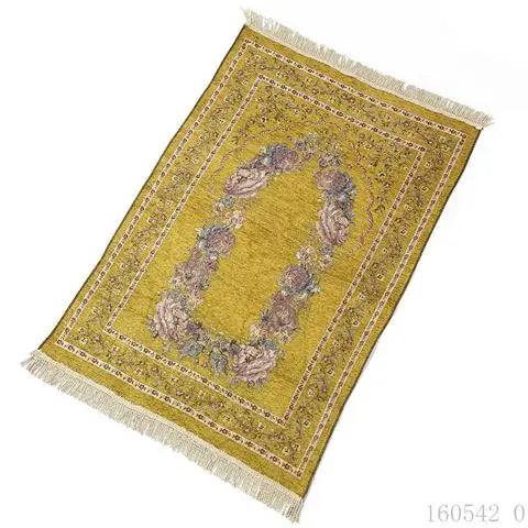 Muslim Worship Mat Prayer Chenille Cotton Islamic Blanket Rug