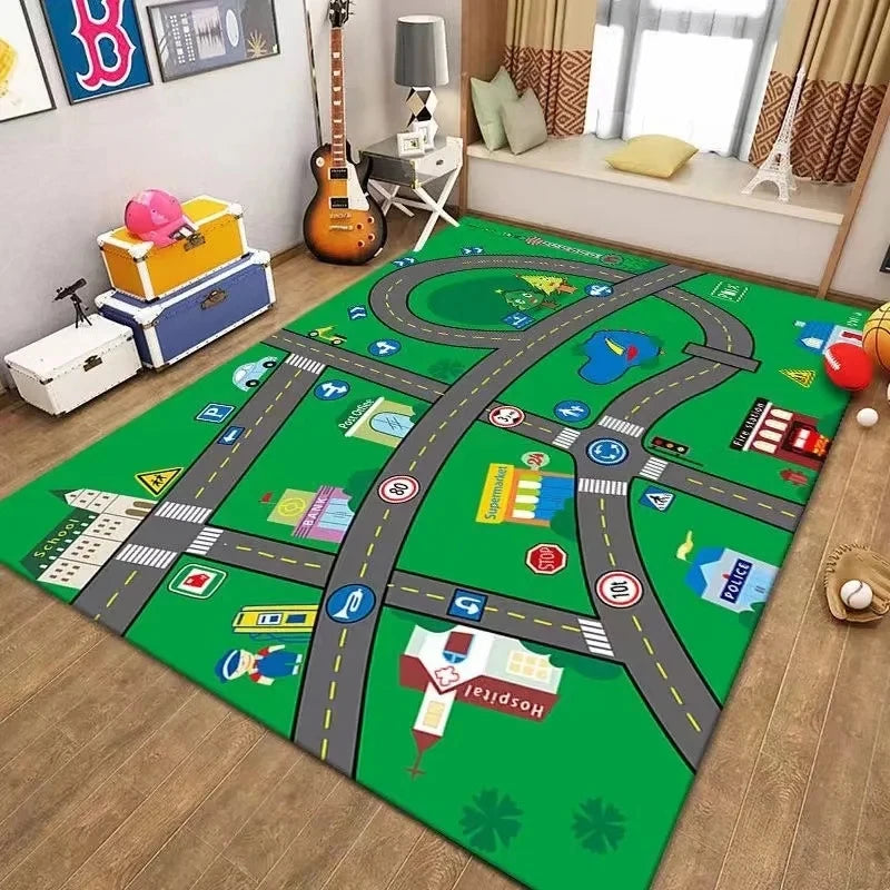 Car Park Children Crawling Carpets for Living Room Decoration Bedroom