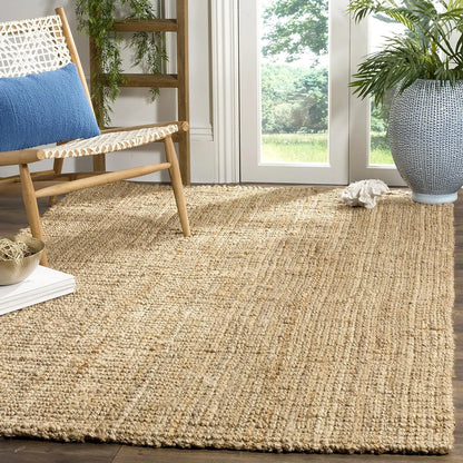 Fiber Collection Area Rug Natural Handmade Farmhouse Jute Rug