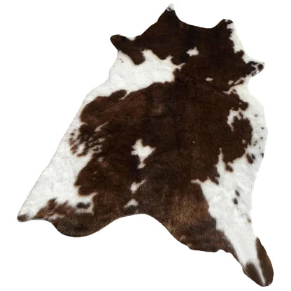 Simulated Cow Pattern Plush Rug Supple Washable Comfortable Rug