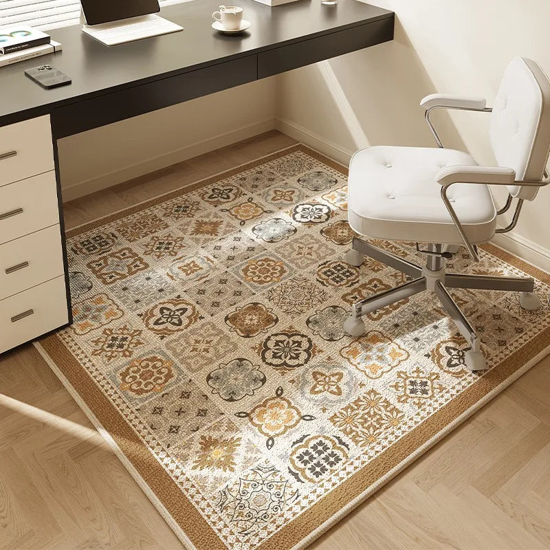 Study Carpet Square Desk Office Chair Minimalist Style Decoration Rug