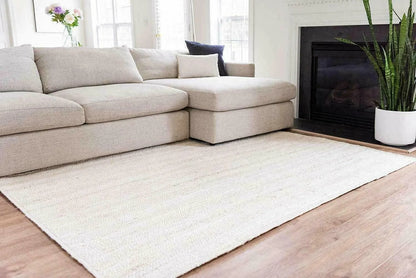 White Runner Rug 100% Natural Jute Braided Style Handmade Rug