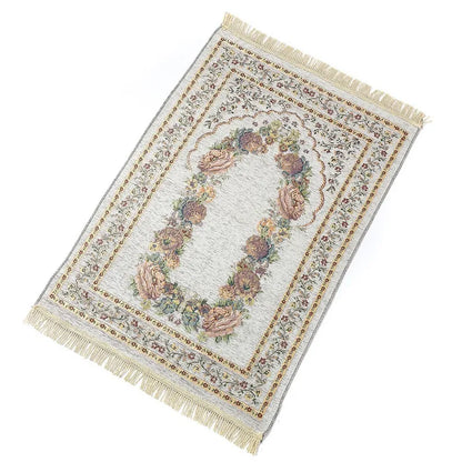 Muslim Worship Mat Prayer Chenille Cotton Islamic Blanket Rug