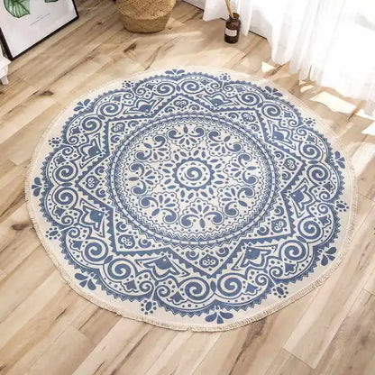 Mandala Round Nordic Bohemian Area Rugs Cotton Linen Tassels Rugs