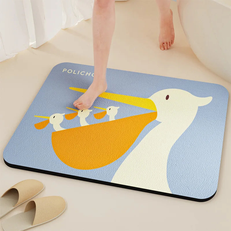 Diatomite Bath Mat Bathroom Absorbent Anti Slip Floor Mat