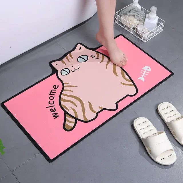 Cartoon Panda Bath Mat Super Absorbent Bathroom Mat