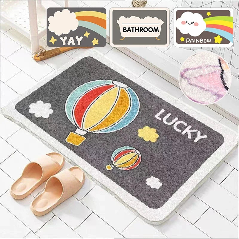 Cute Bathroom Mat Super Absorbent Floor Mat Non-Slip Bath Rug