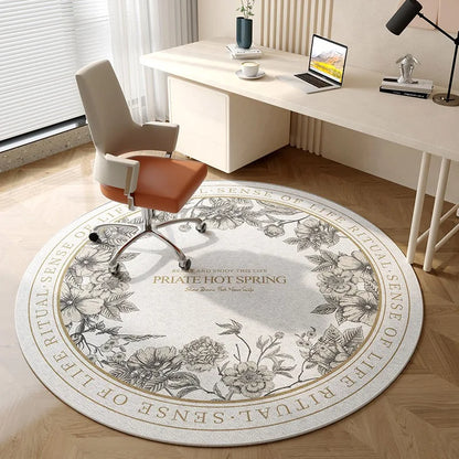 Round Study Carpet Dressing Table Desk Computer Chair Rug