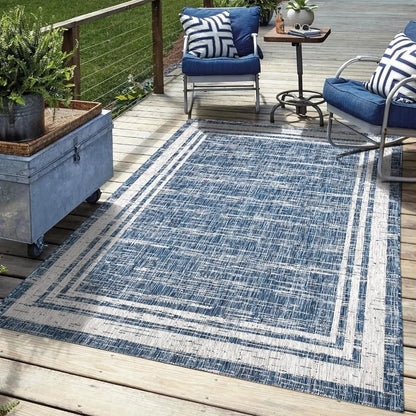 Outdoors 8x10ft Washable Outdoor Rug for Patio Balcony Garden