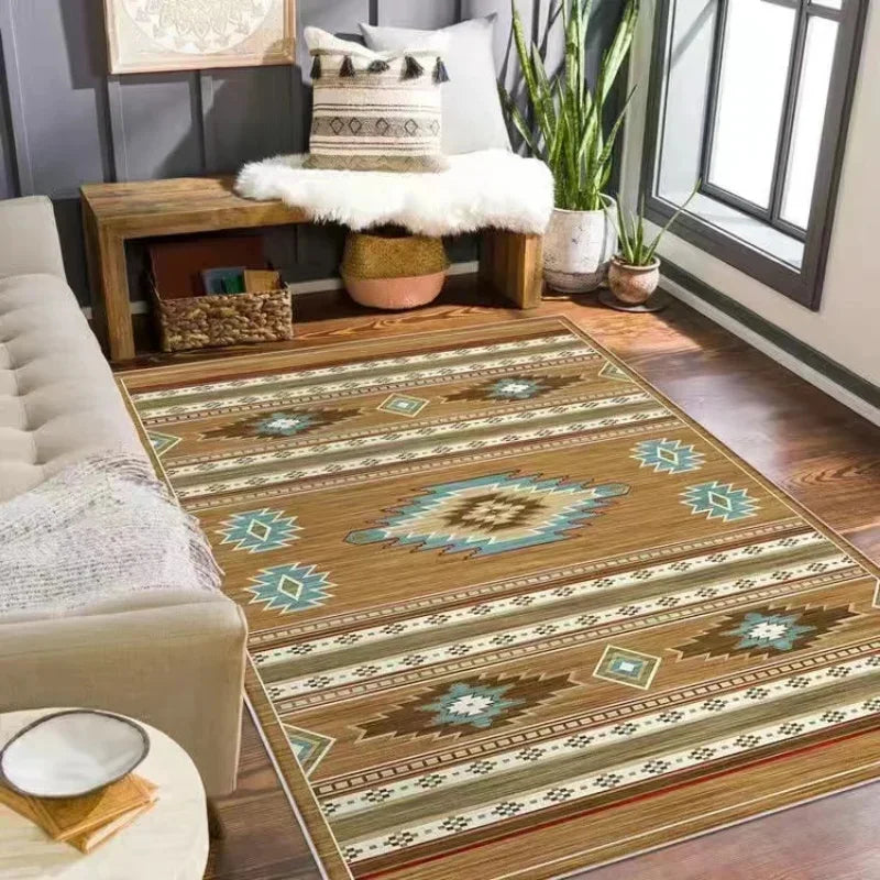 Geometry Pattern Carpet for Living Room Fashion Vintage Rug