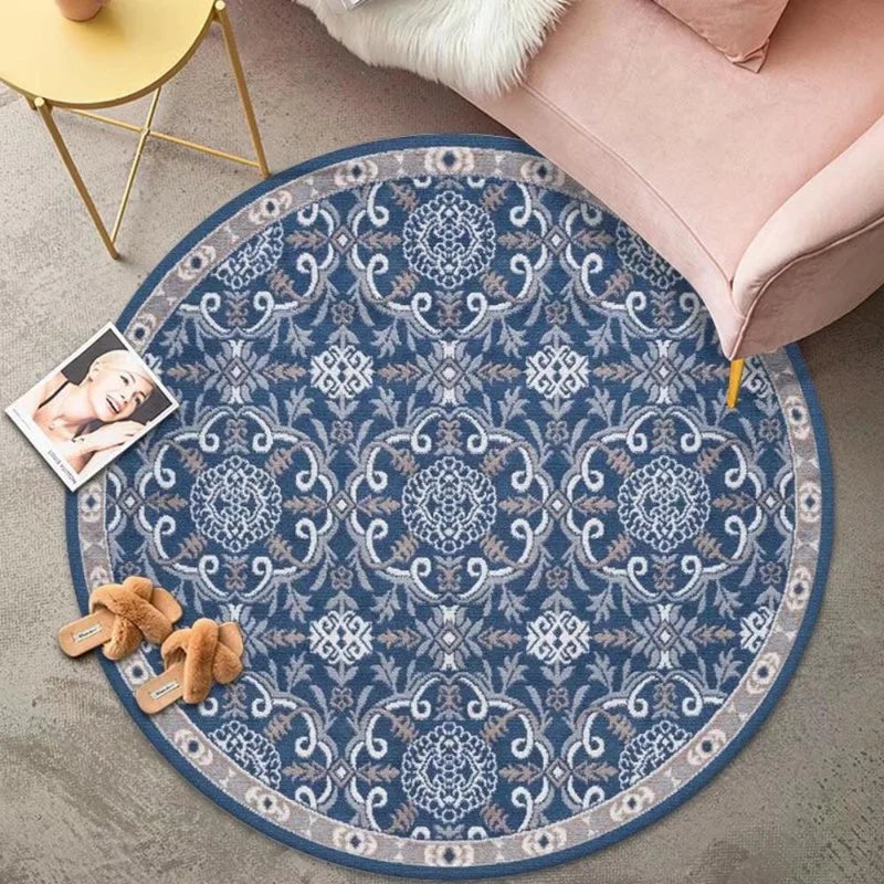 Crystal Pile Carpet Round Vintage Ethnic Style B&B Hotel Rug