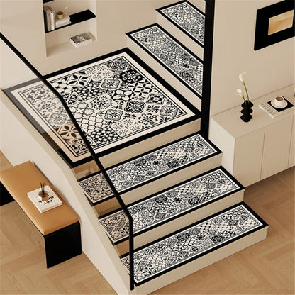 Rubber Luxury Print Stair Tread Mats Anti-slip Rug