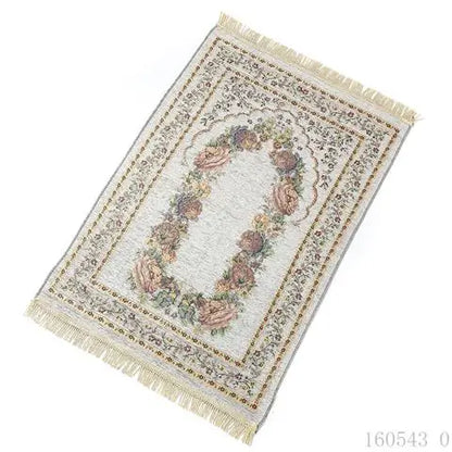 Muslim Worship Mat Prayer Chenille Cotton Islamic Blanket Rug