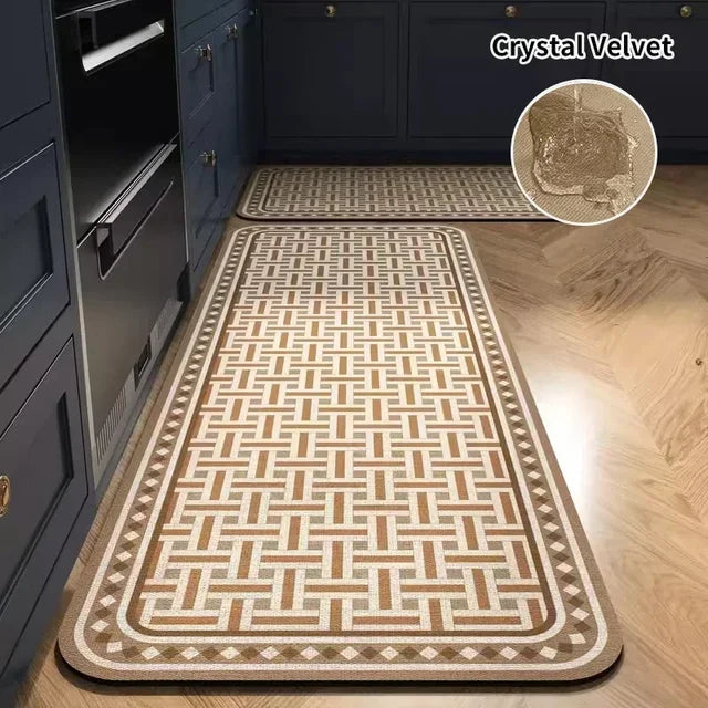 Kitchen Rug Absorbent Printed Non-slip Hallway Long Rug