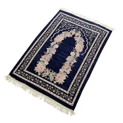 Muslim Worship Mat Prayer Chenille Cotton Islamic Blanket Rug