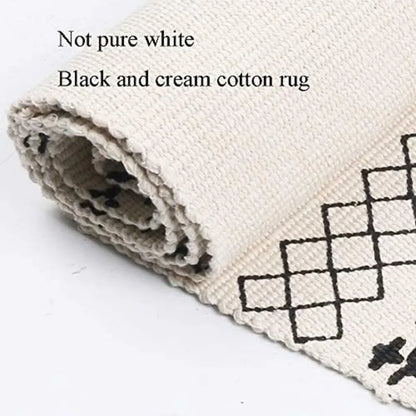 Nordic Cotton and Linen Knit Ethnic Style Tassel Small Rug