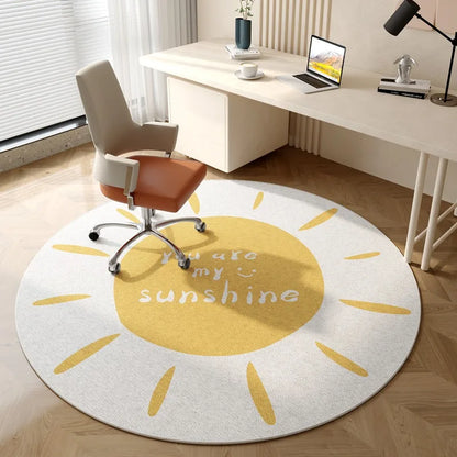 Round Study Carpet Dressing Table Desk Computer Chair Rug