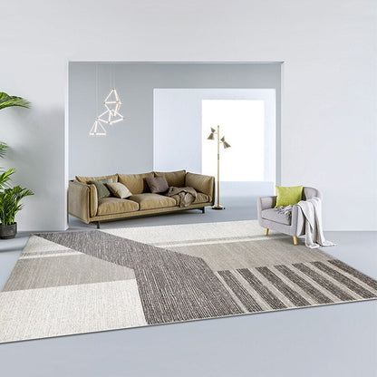 Nordic Style Grey Geometric Modern Rectangle Living Room Modern Rug