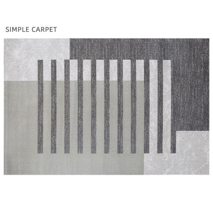 Nordic Style Grey Geometric Modern Rectangle Living Room Modern Rug