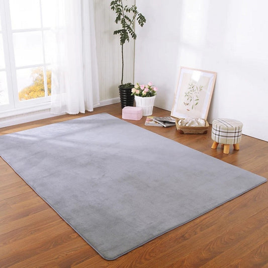 Solid Color Thick Coral Velvet Carpet Modern Living Room Area Carpet Bedroom Bedside Rug Tatami Crawling Mat Home Decoration