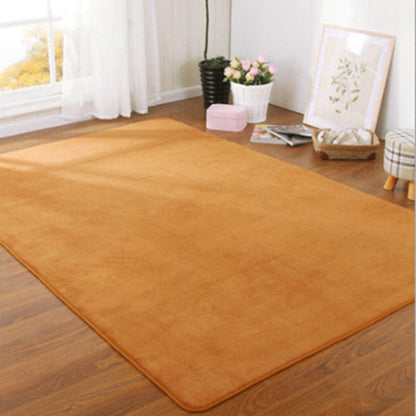 Solid Color Thick Coral Velvet Modern Crawling Living Room Area Rug