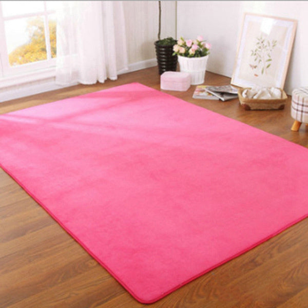 Solid Color Thick Coral Velvet Modern Crawling Living Room Area Rug