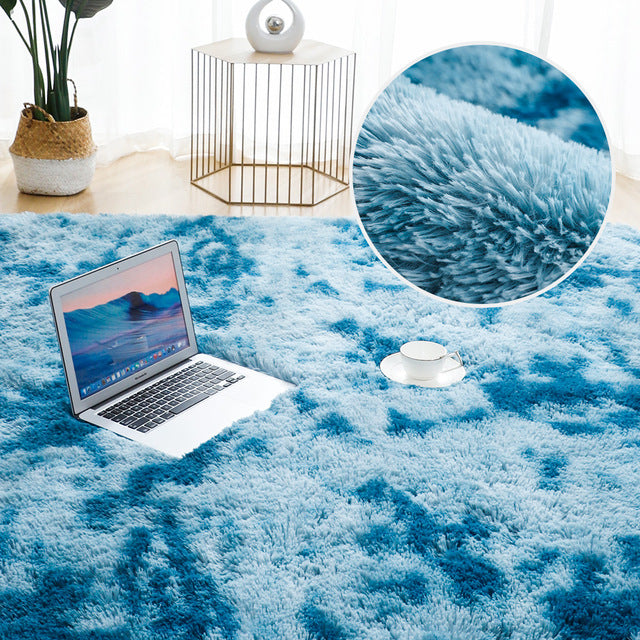 Thick Rug for Living Room Plush Children Bed Room Fluffy Floor Rug