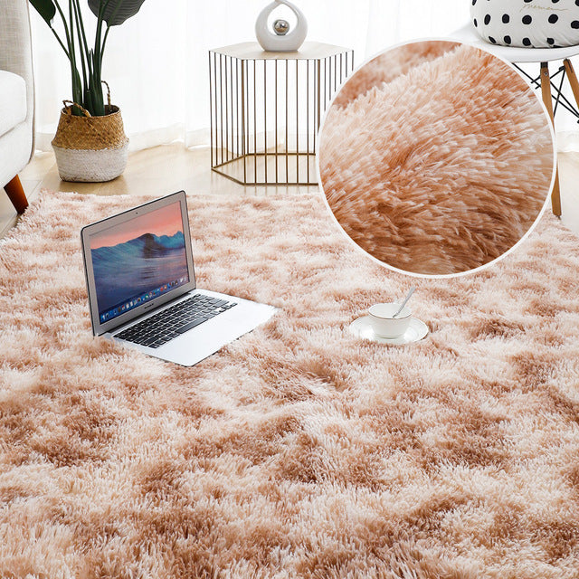 Thick Rug for Living Room Plush Children Bed Room Fluffy Floor Rug