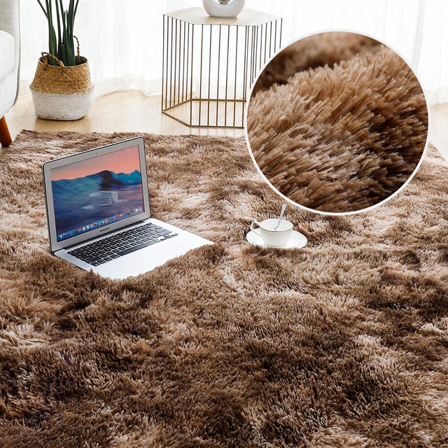 Thick Rug for Living Room Plush Children Bed Room Fluffy Floor Rug