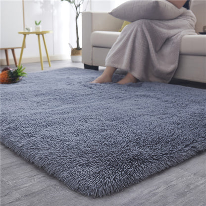 Silky Fluffy Rug Modern Home Decor Shaggy Living Bedroom Bedside Rug