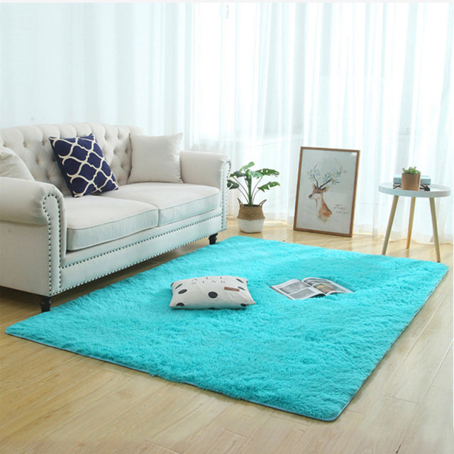 Silky Fluffy Rug Modern Home Decor Shaggy Living Bedroom Bedside Rug