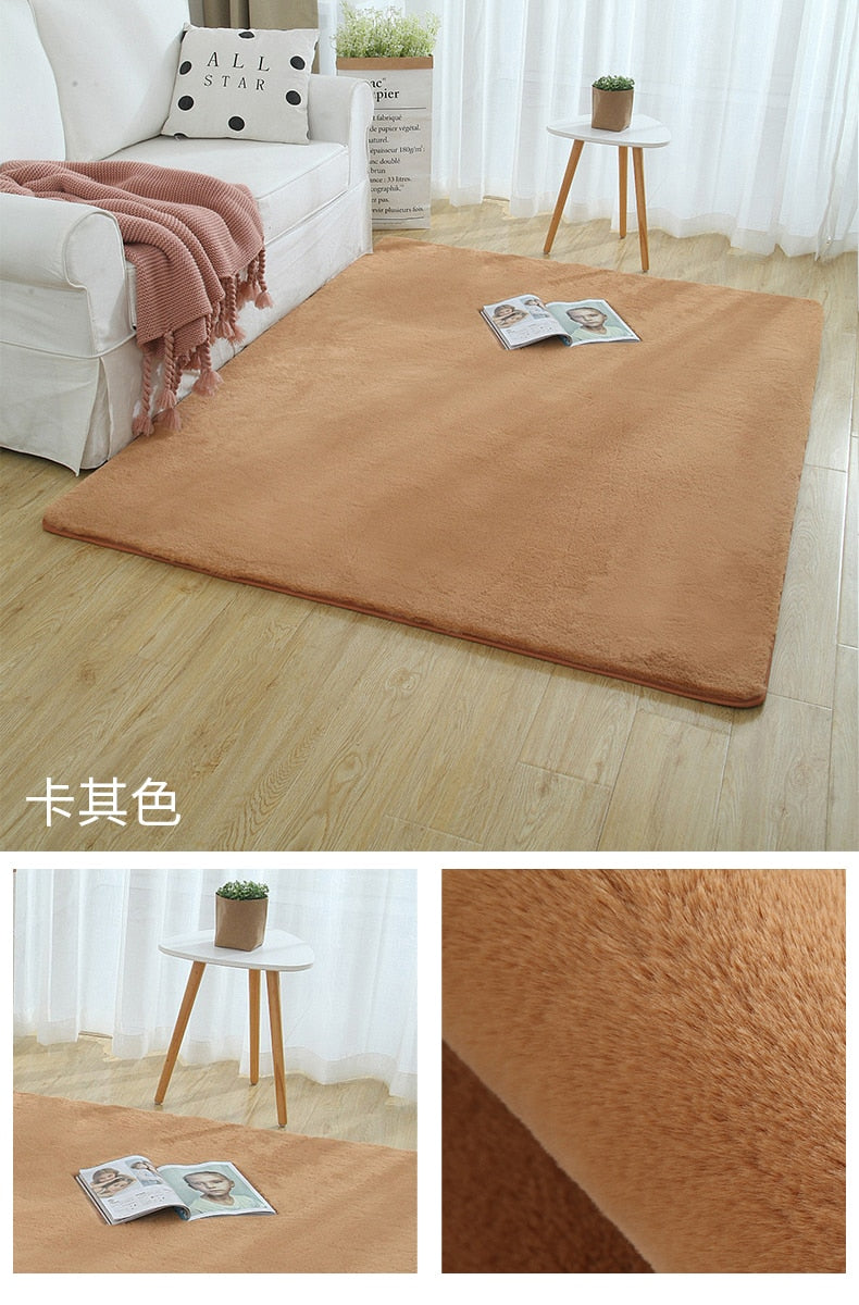 Nordic Fluffy Faux Fur Rug Microfiber Imitation Rabbit Hair Rug