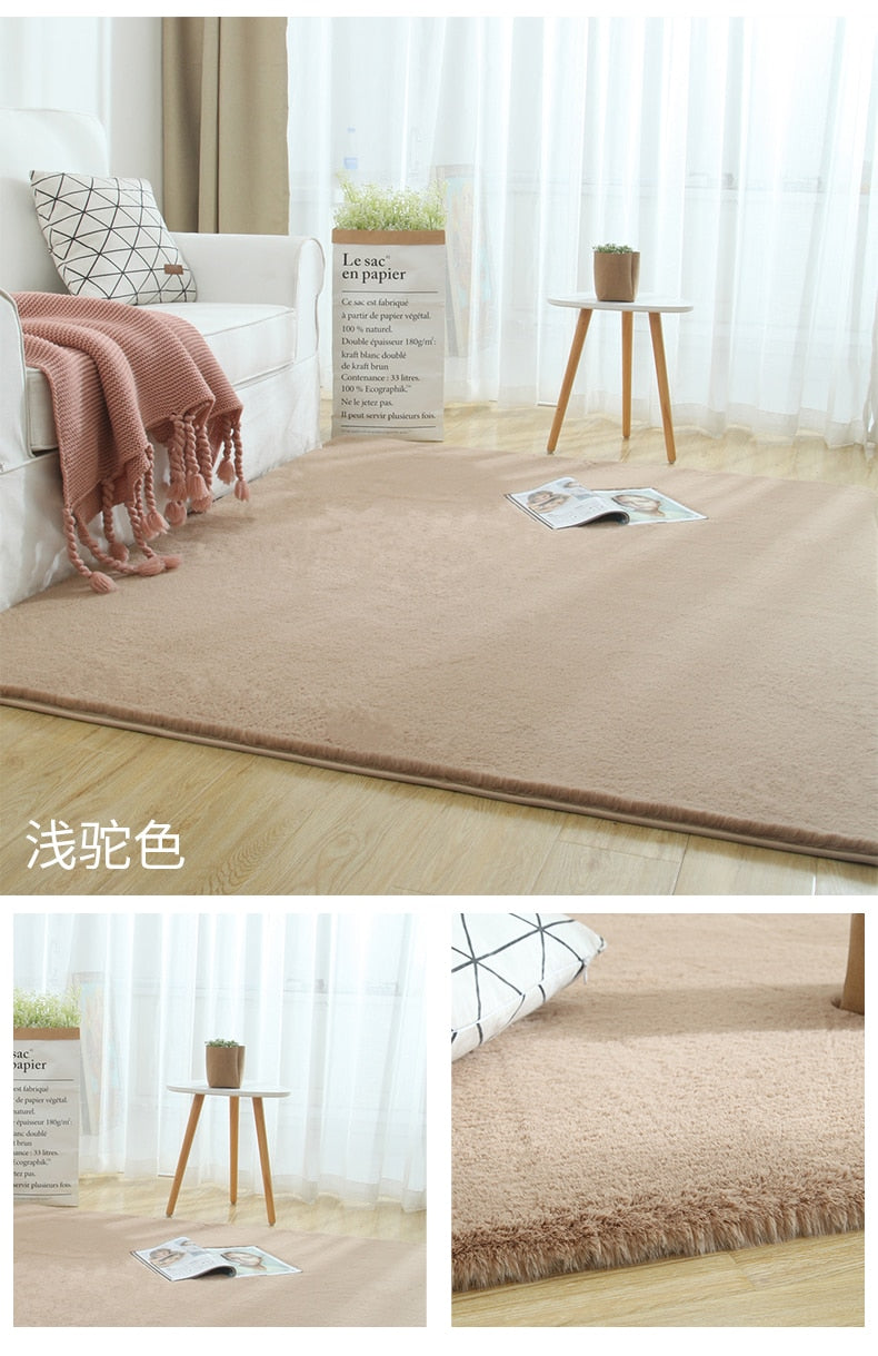 Nordic Fluffy Faux Fur Rug Microfiber Imitation Rabbit Hair Rug