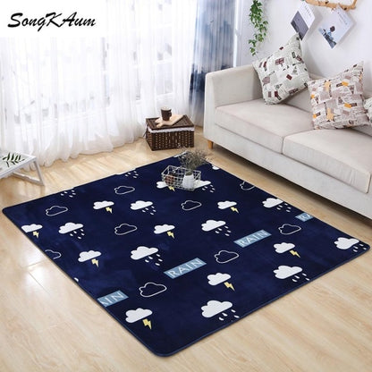 Coral fleece Thicken Large Rug Solid simple child Non-slip Rug