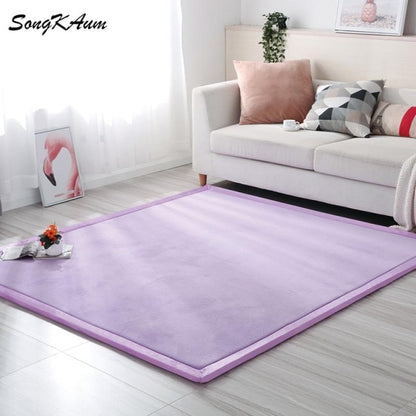 Coral fleece Thicken Large Rug Solid simple child Non-slip Rug