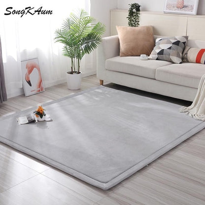 Coral fleece Thicken Large Rug Solid simple child Non-slip Rug