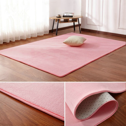 Crawling thick coral fleece fluff rug living room coffee table rug