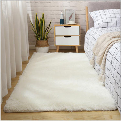 Thick Fluffy Rug For Living Room Decor Bedside Warm Plush Floor Rug