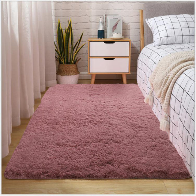 Thick Fluffy Rug For Living Room Decor Bedside Warm Plush Floor Rug