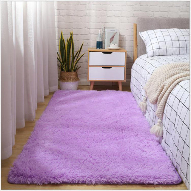 Thick Fluffy Rug For Living Room Decor Bedside Warm Plush Floor Rug